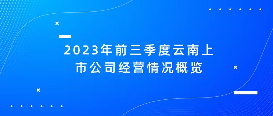 天枢观察：2023年前三季度云南上市公司经营情况概览